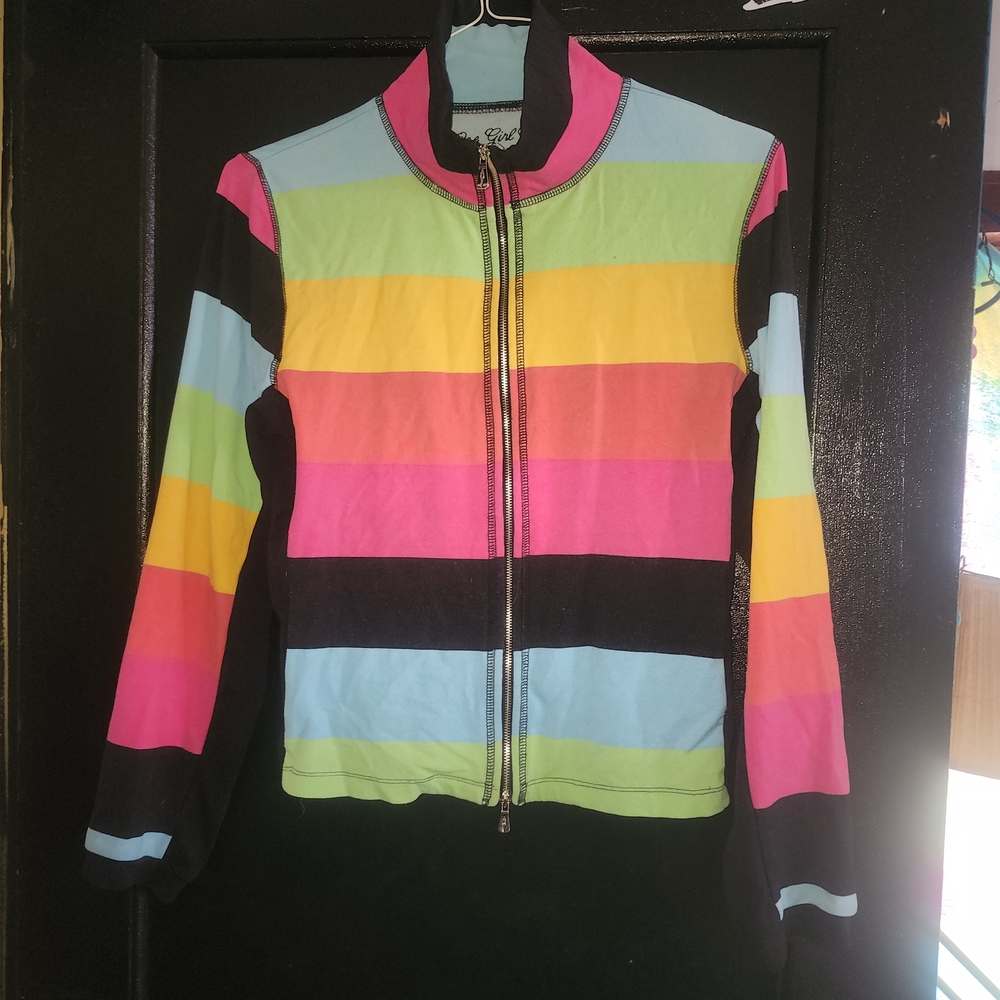 One Girl Who Pastel Striped Top